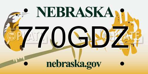 770GDZ Nebraska License Plate