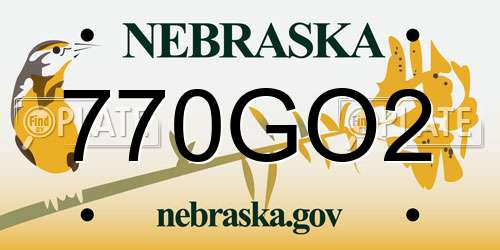 770GO2 Nebraska License Plate