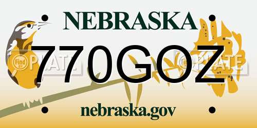 770GOZ Nebraska License Plate