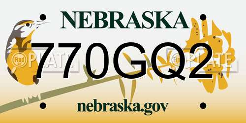 770GQ2 Nebraska License Plate