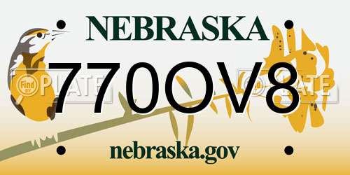 770OV8 Nebraska License Plate