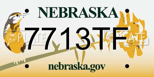 7713TF Nebraska License Plate