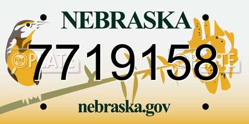 7719158 Nebraska License Plate