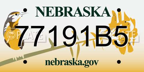 77191B5 Nebraska License Plate