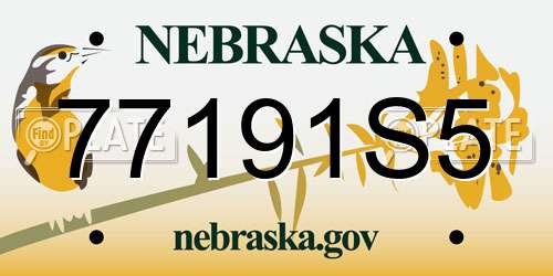 77191S5 Nebraska License Plate