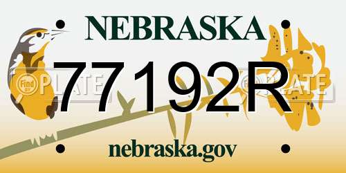 77192R Nebraska License Plate