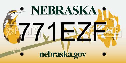 771EZF Nebraska License Plate