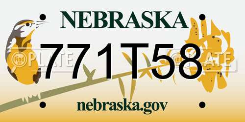 771T58 Nebraska License Plate