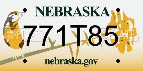 771T85 Nebraska License Plate
