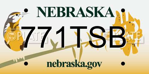 771TSB Nebraska License Plate