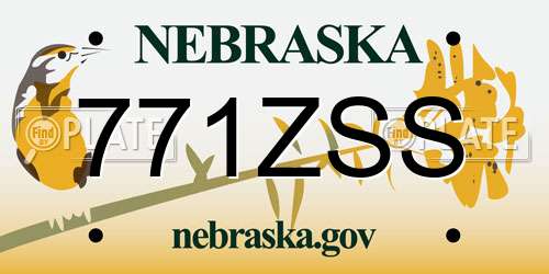 771ZSS Nebraska License Plate