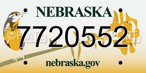 7720552 Nebraska License Plate
