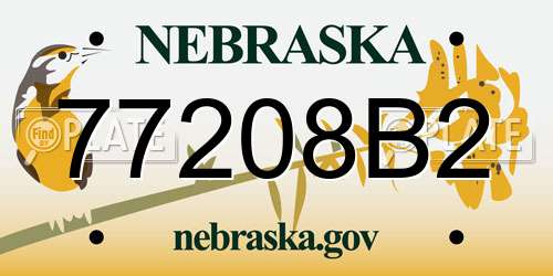77208B2 Nebraska License Plate