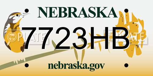 7723HB Nebraska License Plate