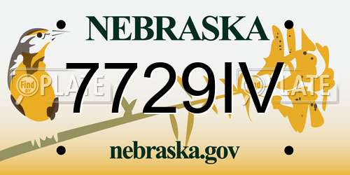 7729IV Nebraska License Plate