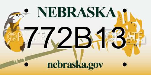 772B13 Nebraska License Plate