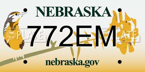 772EM Nebraska License Plate