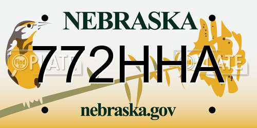 772HHA Nebraska License Plate