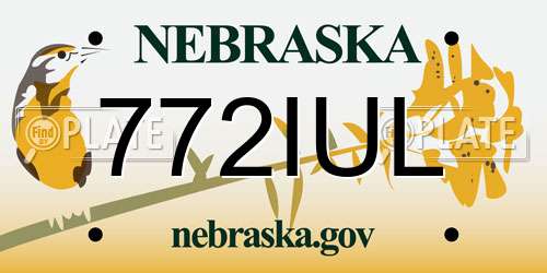 772IUL Nebraska License Plate
