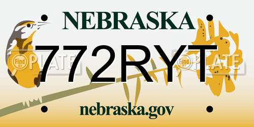 772RYT Nebraska License Plate