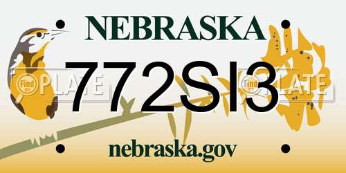 772SI3 Nebraska License Plate