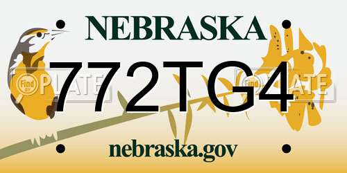 772TG4 Nebraska License Plate