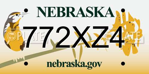772XZ4 Nebraska License Plate