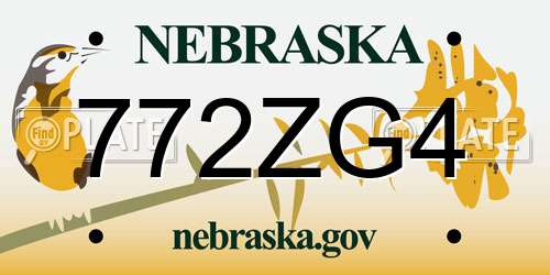 772ZG4 Nebraska License Plate