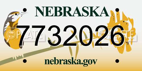 7732026 Nebraska License Plate