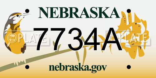 7734A Nebraska License Plate