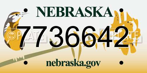 7736642 Nebraska License Plate