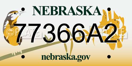 77366A2 Nebraska License Plate