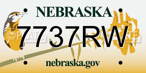 7737RW Nebraska License Plate