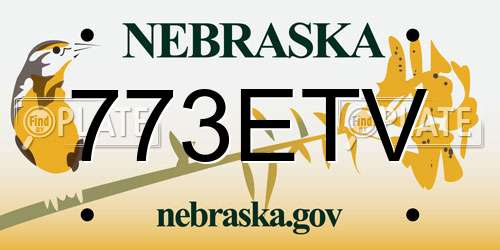773ETV Nebraska License Plate