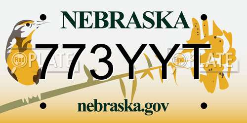 773YYT Nebraska License Plate