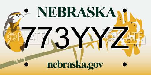 773YYZ Nebraska License Plate