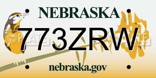 773ZRW Nebraska License Plate