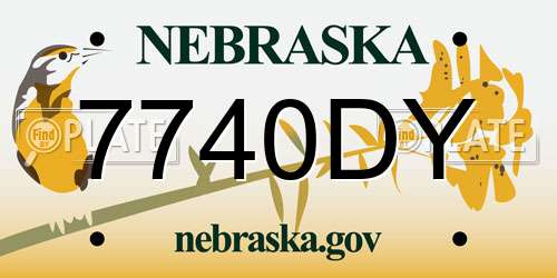 7740DY Nebraska License Plate