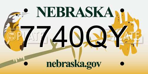 7740QY Nebraska License Plate