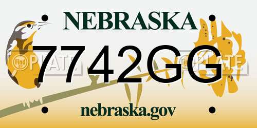 7742GG Nebraska License Plate