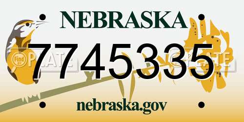 7745335 Nebraska License Plate