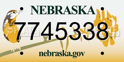 7745338 Nebraska License Plate