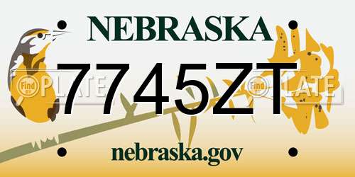 7745ZT Nebraska License Plate