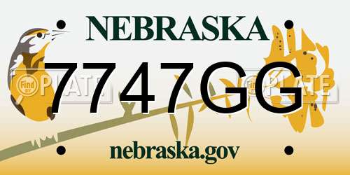7747GG Nebraska License Plate