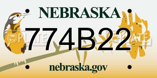 774B22 Nebraska License Plate