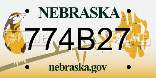 774B27 Nebraska License Plate
