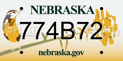774B72 Nebraska License Plate