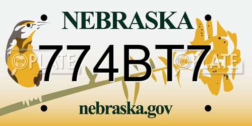 774BT7 Nebraska License Plate