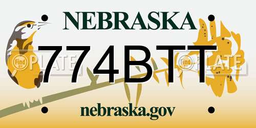 774BTT Nebraska License Plate