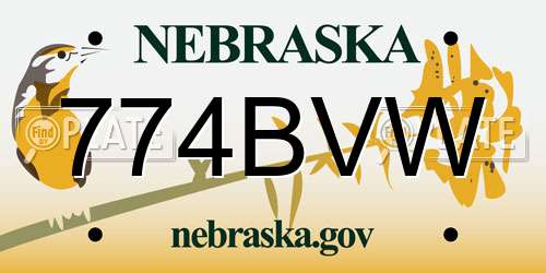 774BVW Nebraska License Plate